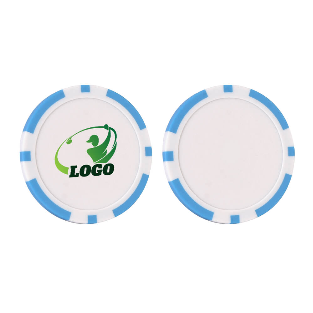 Custom Plastics Poker Chips Ball Marker Blue with Logo Custom Plastics Poker Chips Ball Marker Blue with Logo