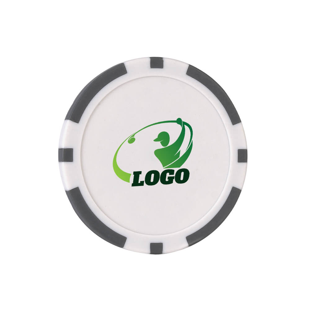 Custom Plastics Poker Chips Ball Marker Gray with Logo Custom Plastics Poker Chips Ball Marker Gray with Logo
