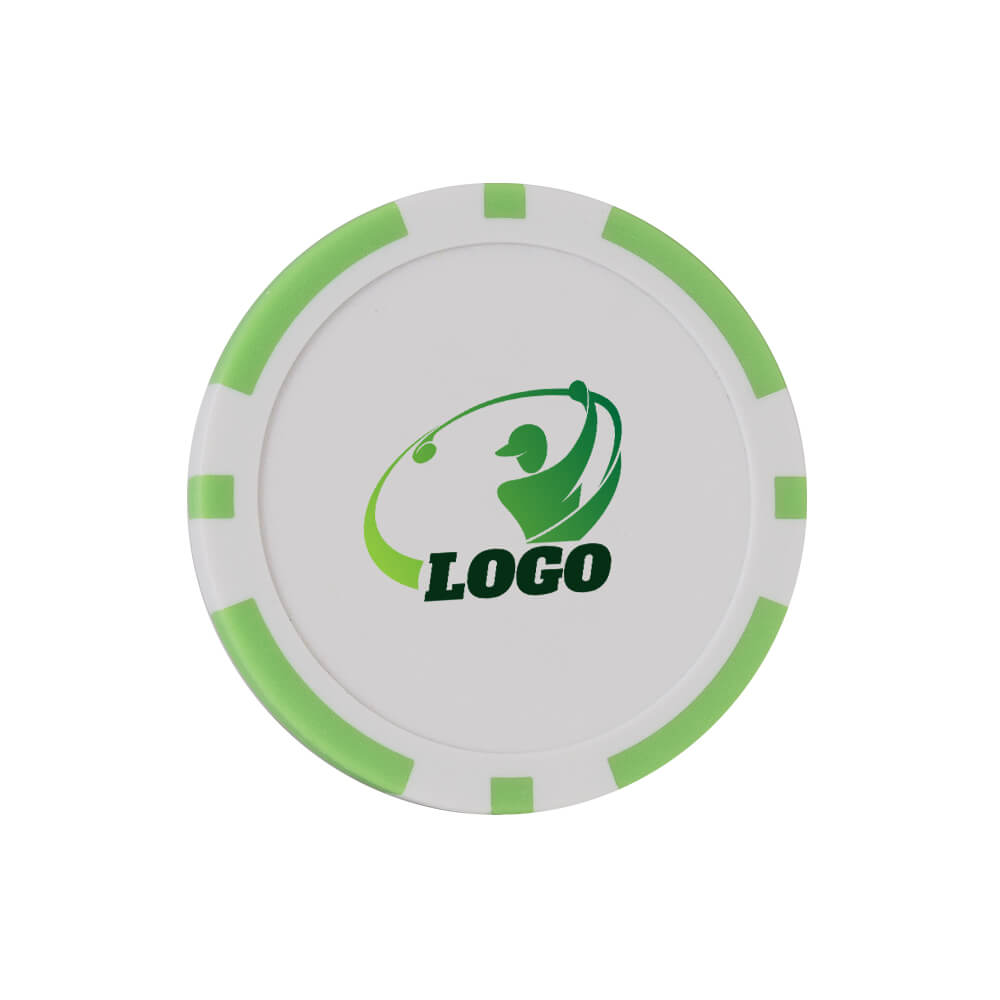 Custom Plastics Poker Chips Ball Marker Green with Logo Custom Plastics Poker Chips Ball Marker Green with Logo