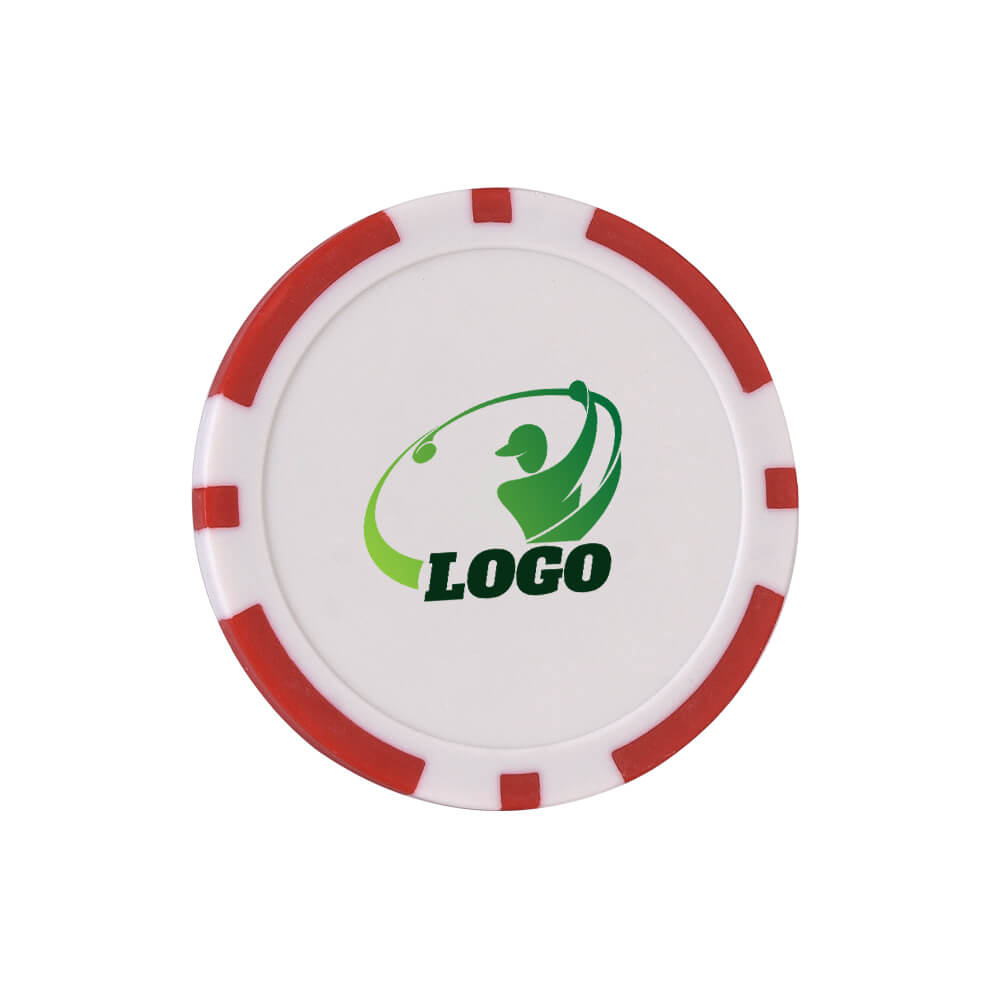Custom Plastics Poker Chips Ball Marker Red with Logo Custom Plastics Poker Chips Ball Marker Red with Logo