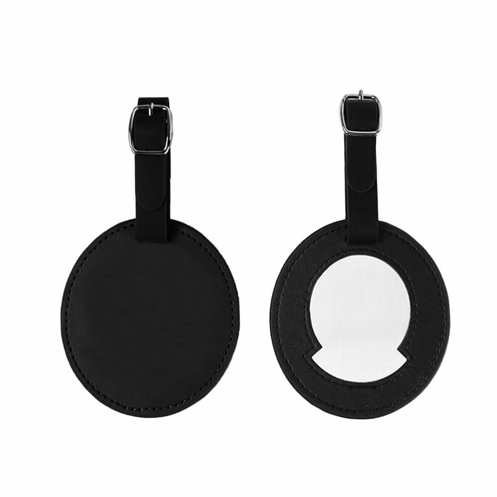 Premium Leather Metal Luggage Tag Back