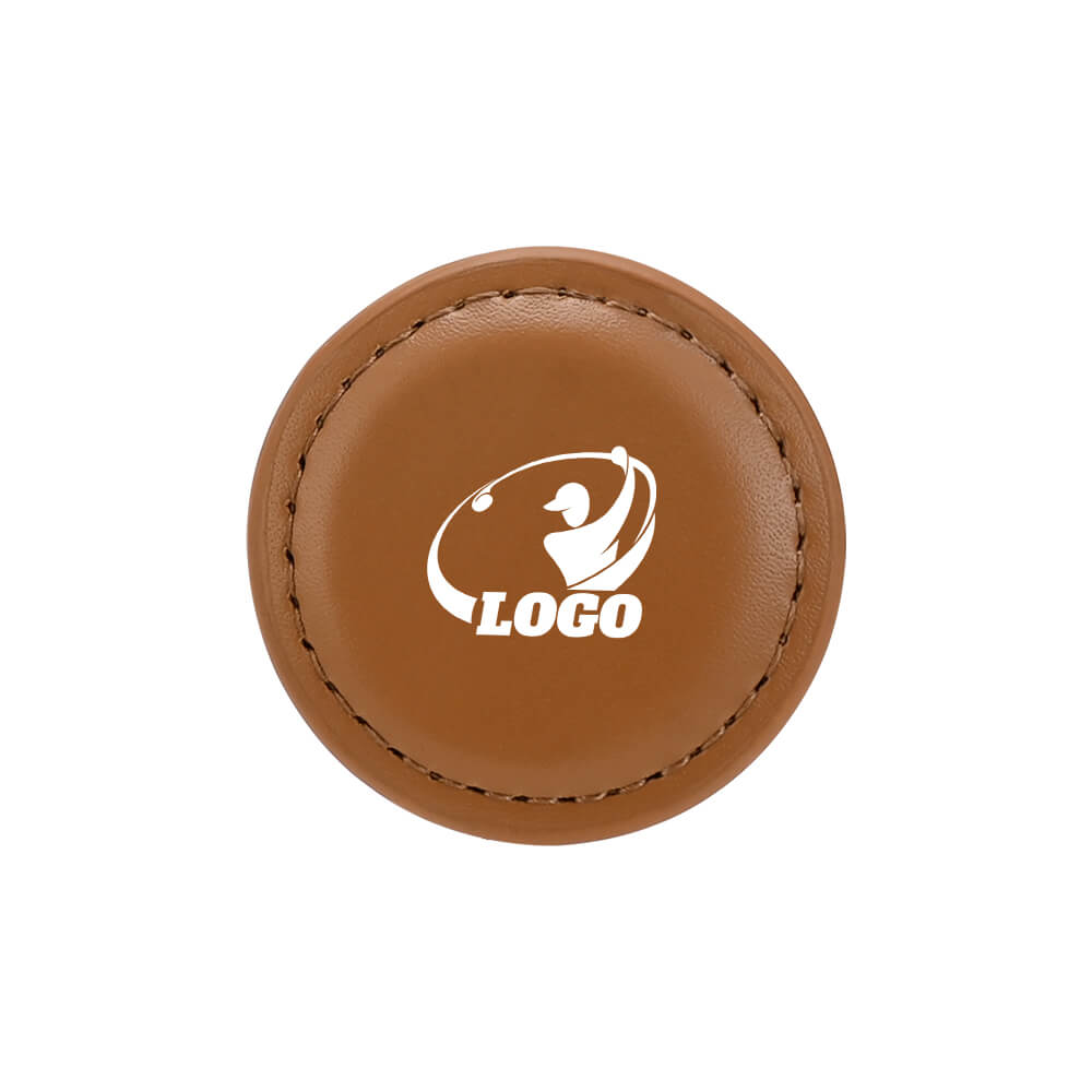 Custom Premium Magnetic Golf Ball Marker Brown with Logo