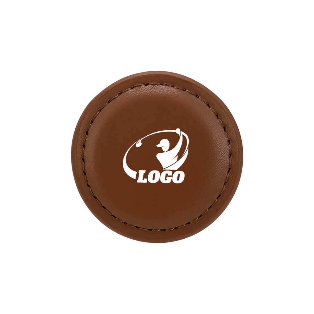 Custom Premium Magnetic Golf Ball Marker Coffee Brown with Logo