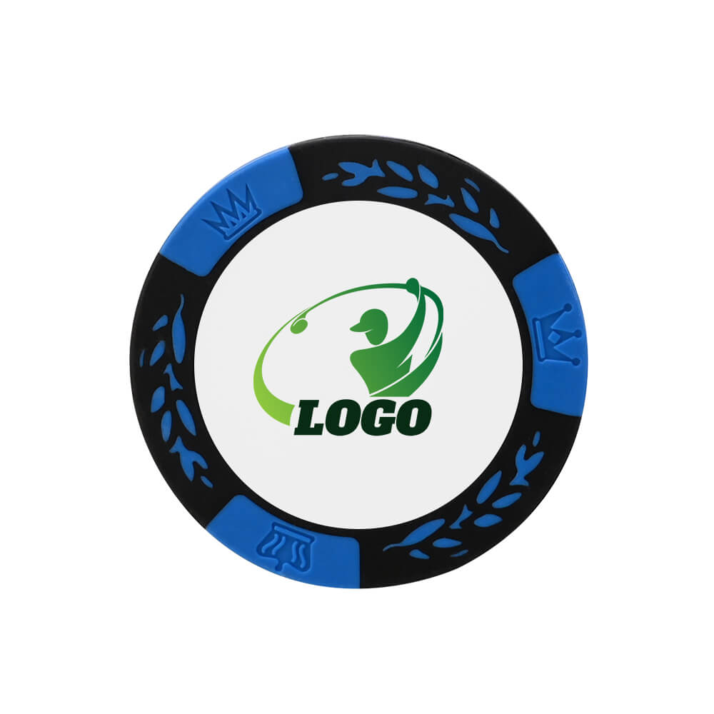 Custom Vibrant Color Golf Chip Coin Blue with Logo