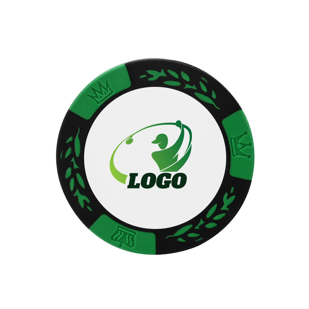 Custom Vibrant Color Golf Chip Coin Green with Logo