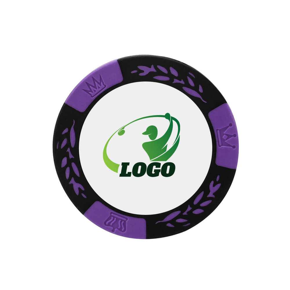 Custom Vibrant Color Golf Chip Coin Purple with Logo