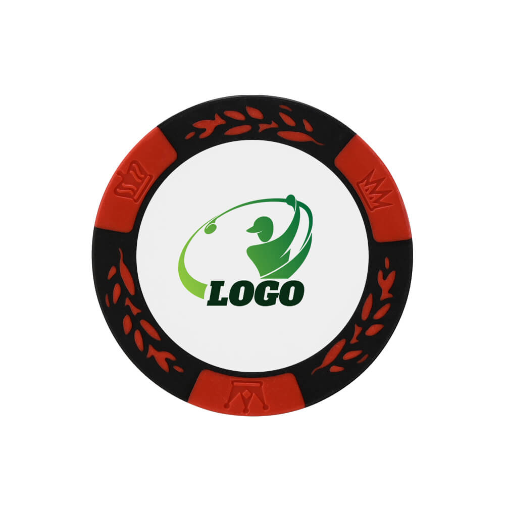 Custom Vibrant Color Golf Chip Coin Red with Logo