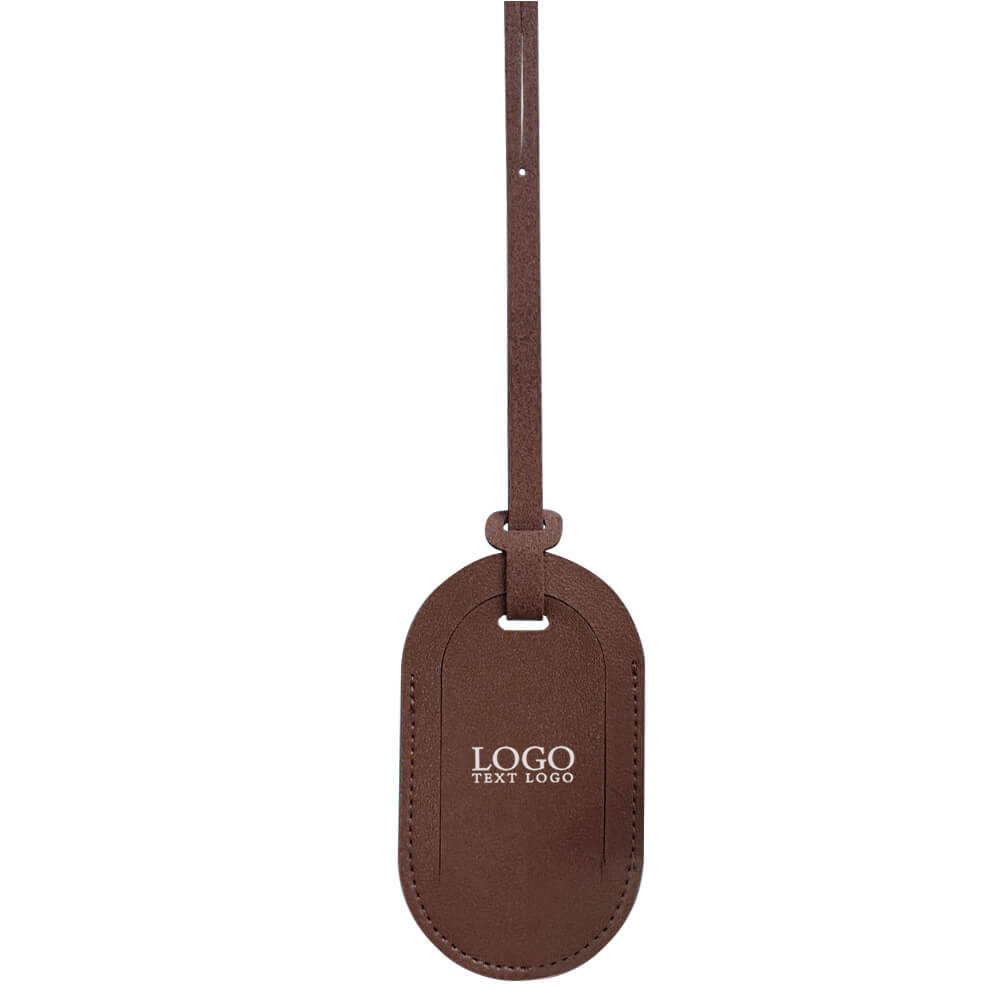 PU Leather Airplane Luggage Tag with Flap Coffee with logo PU Leather Airplane Luggage Tag with Flap Coffee with logo