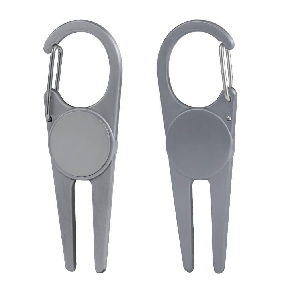 Deluxe Golf Divot Tool Set with Ball Markers Silver Both Sides