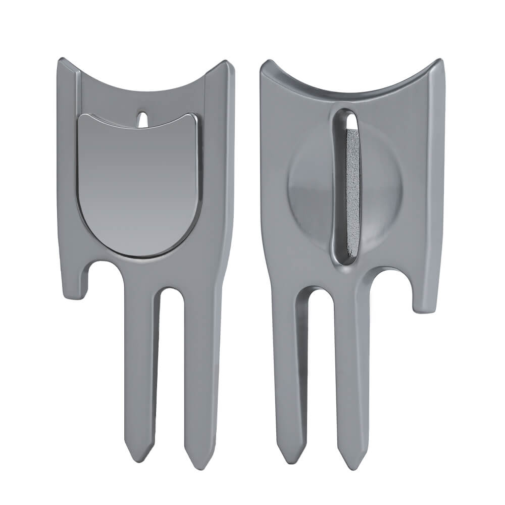 Durable Golf Repair Tool with Ball Markers Gift Silver Both Sides Durable Golf Repair Tool with Ball Markers Gift Silver Both Sides