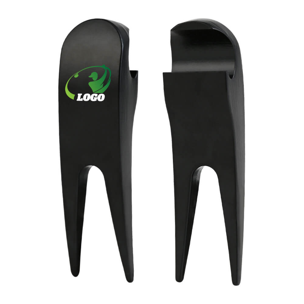 Elegant Golf Divot Tool with Ball Marker Set for Gift Giving Black with Logo Both Sides Elegant Golf Divot Tool with Ball Marker Set for Gift Giving Black with Logo Both Sides