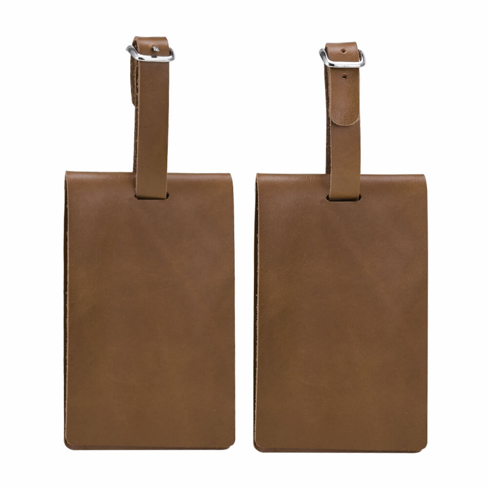 High-End Folding Genuine Leather Travel Tag Brown High-End Folding Genuine Leather Travel Tag Brown