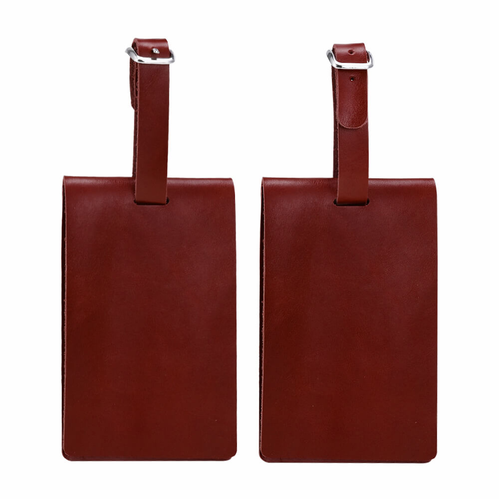High-End Folding Genuine Leather Travel Tag Red High-End Folding Genuine Leather Travel Tag Red