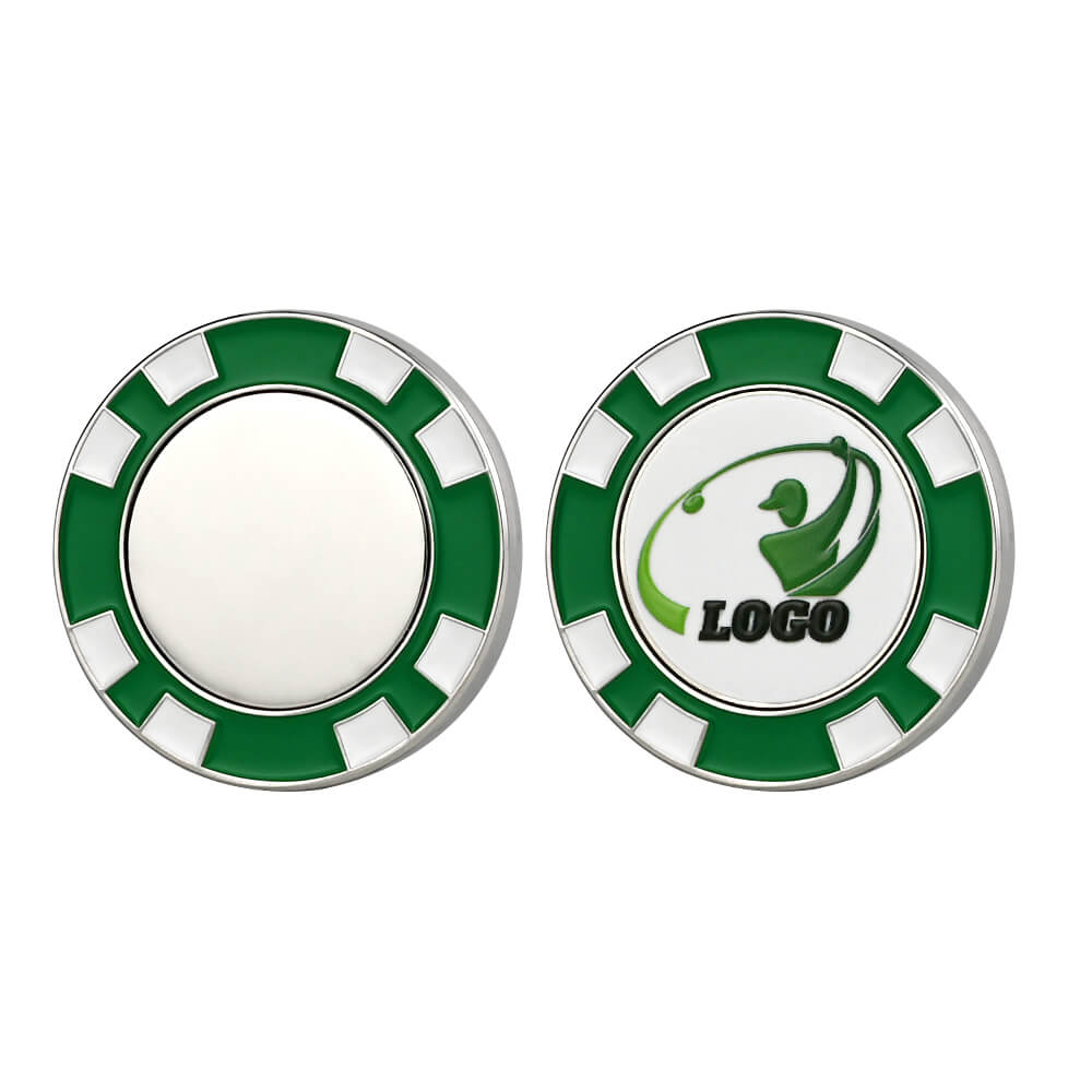 Full Color Custom Golf Ball Marker Green with Logo Both Sides Full Color Custom Golf Ball Marker Green with Logo Both Sides