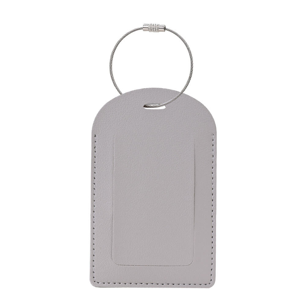 PU Leather Luggage Tag With Custom Logo Gray PU Leather Luggage Tag With Custom Logo Gray