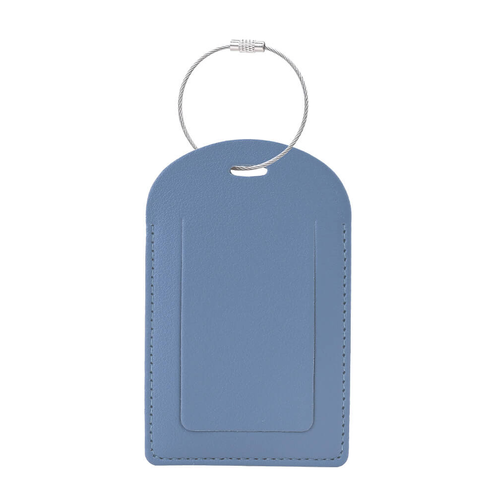 PU Leather Luggage Tag With Custom Logo Haze Blue PU Leather Luggage Tag With Custom Logo Haze Blue