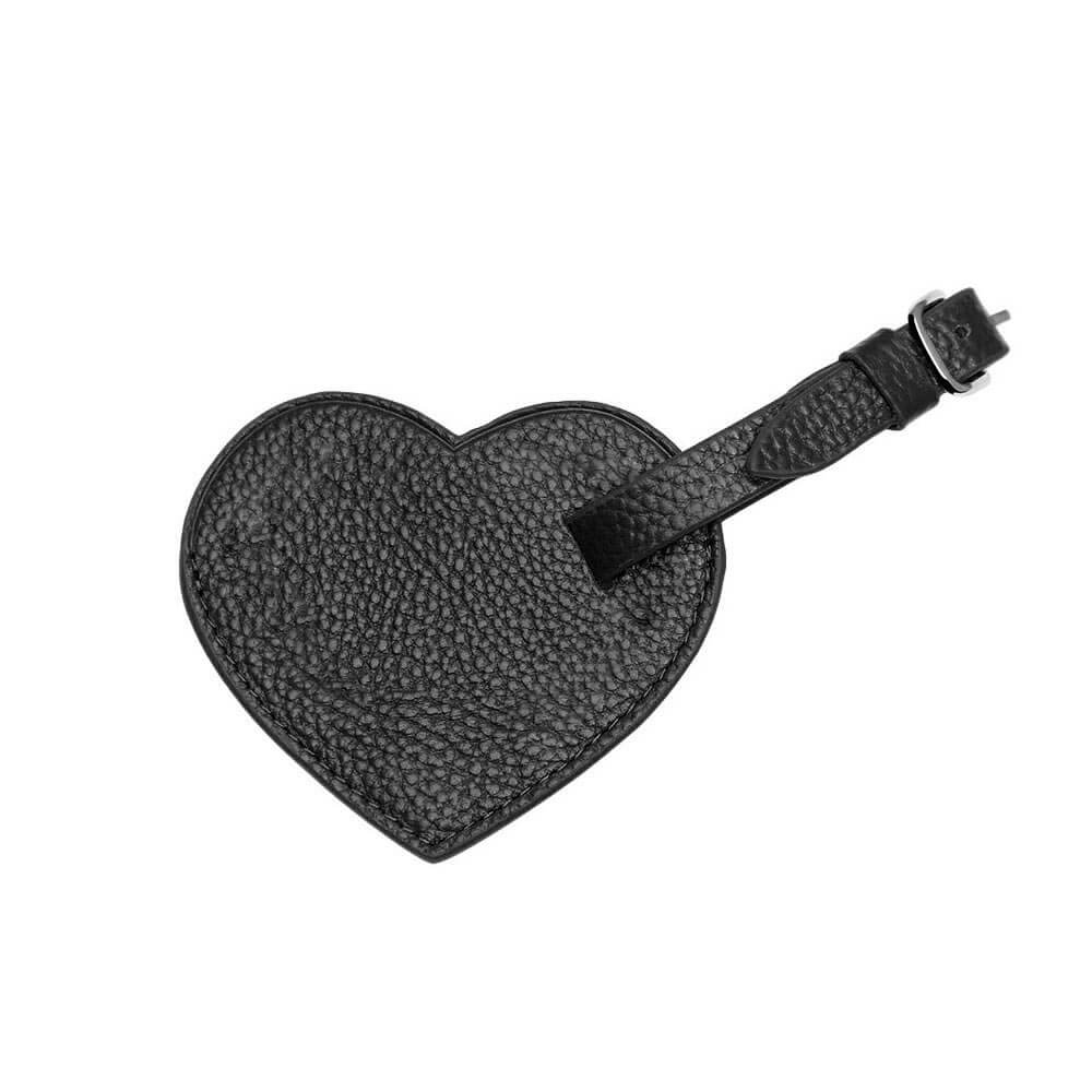 Heart Shaped Leather Luggage Tags Black Heart Shaped Leather Luggage Tags Black