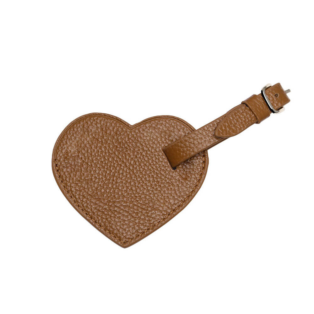 Heart Shaped Leather Luggage Tags Brown Heart Shaped Leather Luggage Tags Brown