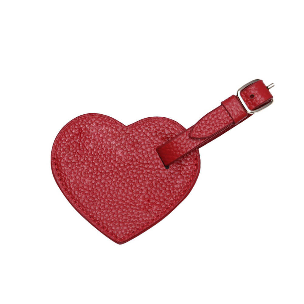 Heart Shaped Leather Luggage Tags Red Heart Shaped Leather Luggage Tags Red