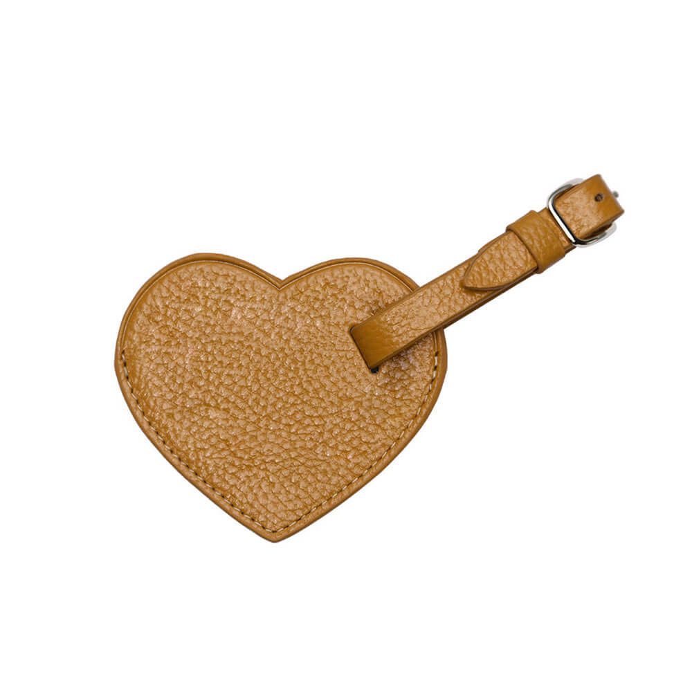 Heart Shaped Leather Luggage Tags Yellow Heart Shaped Leather Luggage Tags Yellow