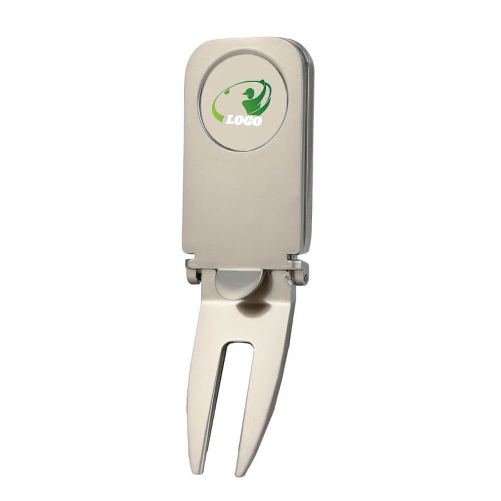 High-Quality Divot Tool Set with Ball Markers Silver with Logo High-Quality Divot Tool Set with Ball Markers Silver with Logo