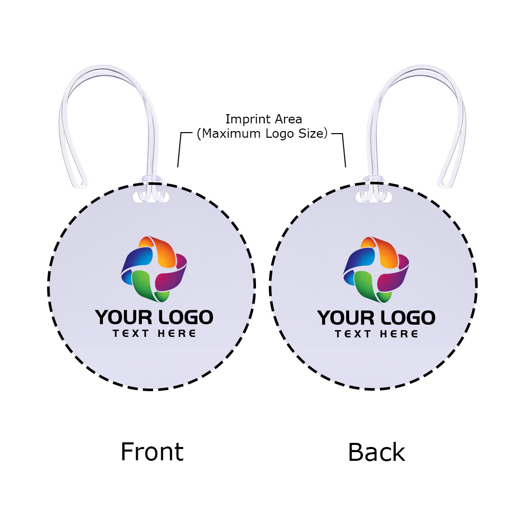 Imprint Area of Full Color Round Plastic Luggage Tags With Strap