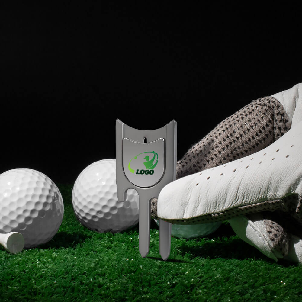 Lifestyle Shot of Durable Golf Repair Tool with Ball Markers Gift Lifestyle Shot of Durable Golf Repair Tool with Ball Markers Gift