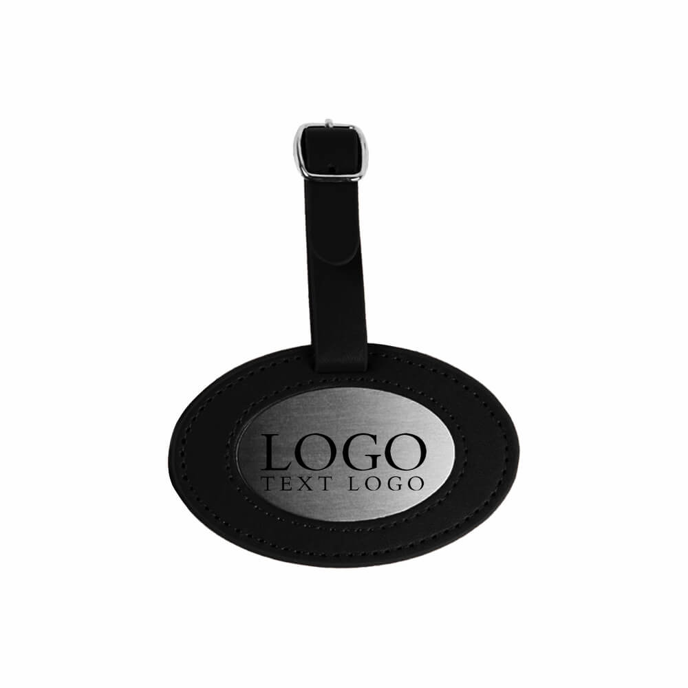 Metal Chic Minimalist Luggage Tag Black with logo