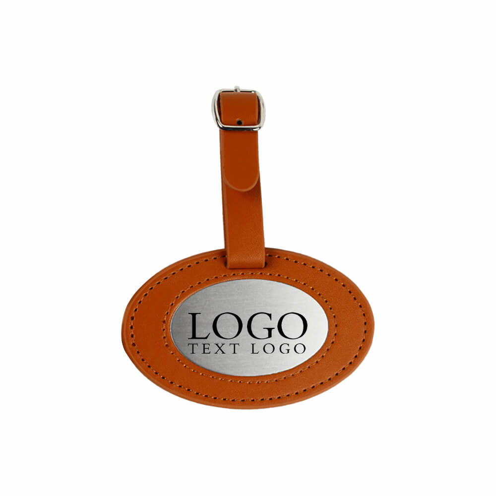 Metal Chic Minimalist Luggage Tag Brown with logo