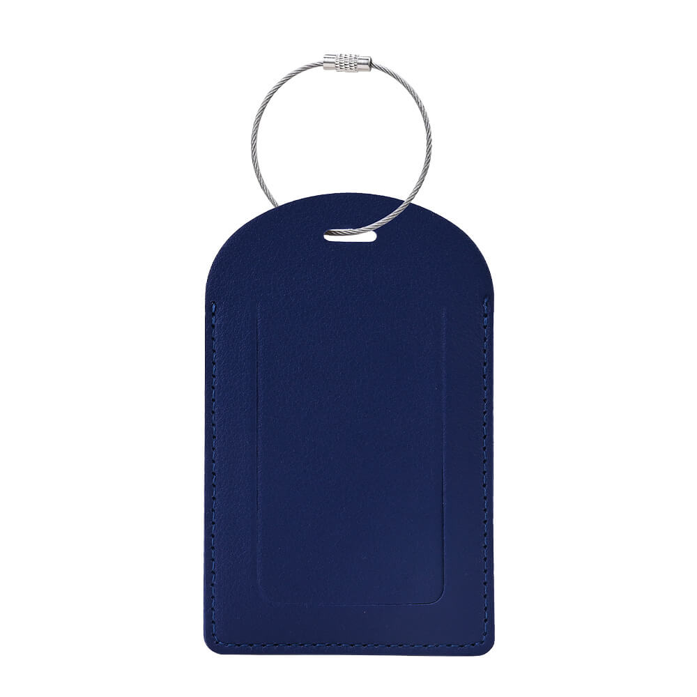 PU Leather Luggage Tag With Custom Logo Navy Blue PU Leather Luggage Tag With Custom Logo Navy Blue