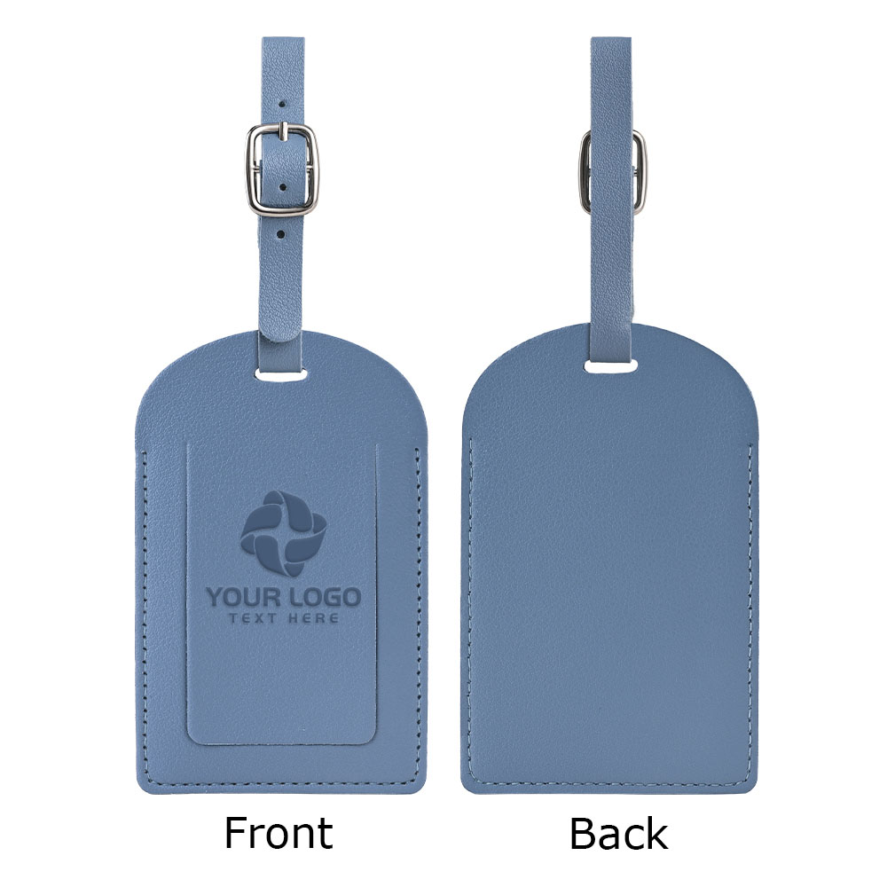 PU Leather Luggage Tags With Logo Blue