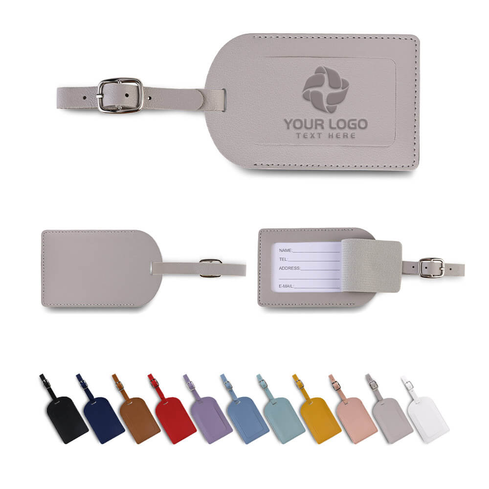Group shot of PU Leather Luggage Tags With Logo
