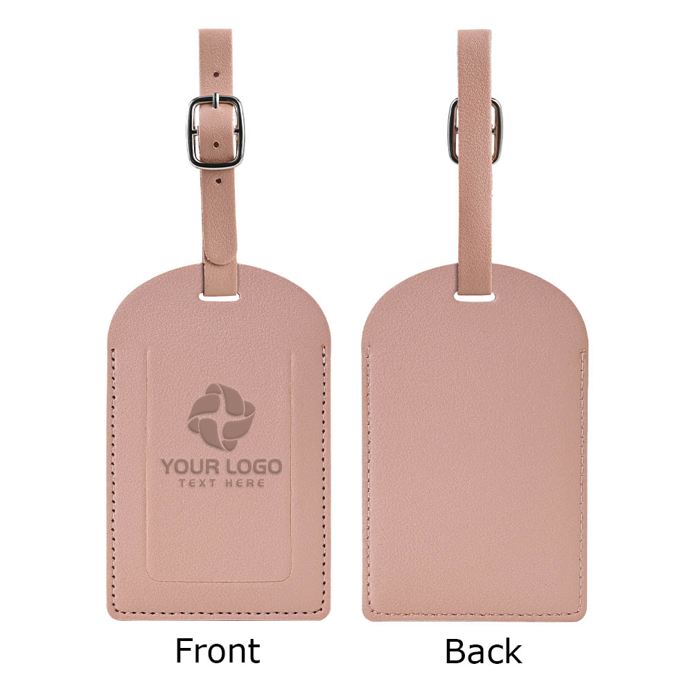 PU Leather Luggage Tags With Logo Pink