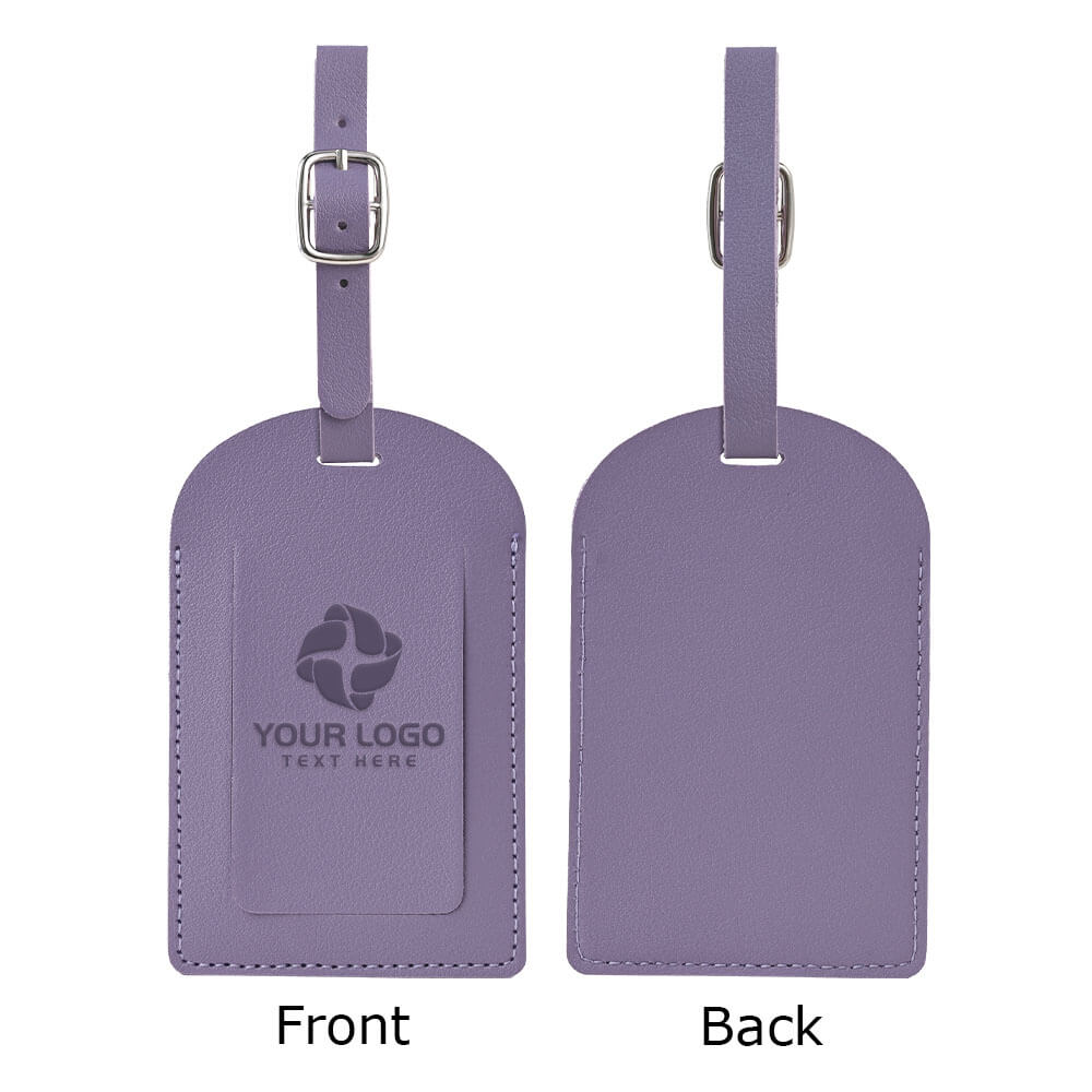 PU Leather Luggage Tags With Logo Purple