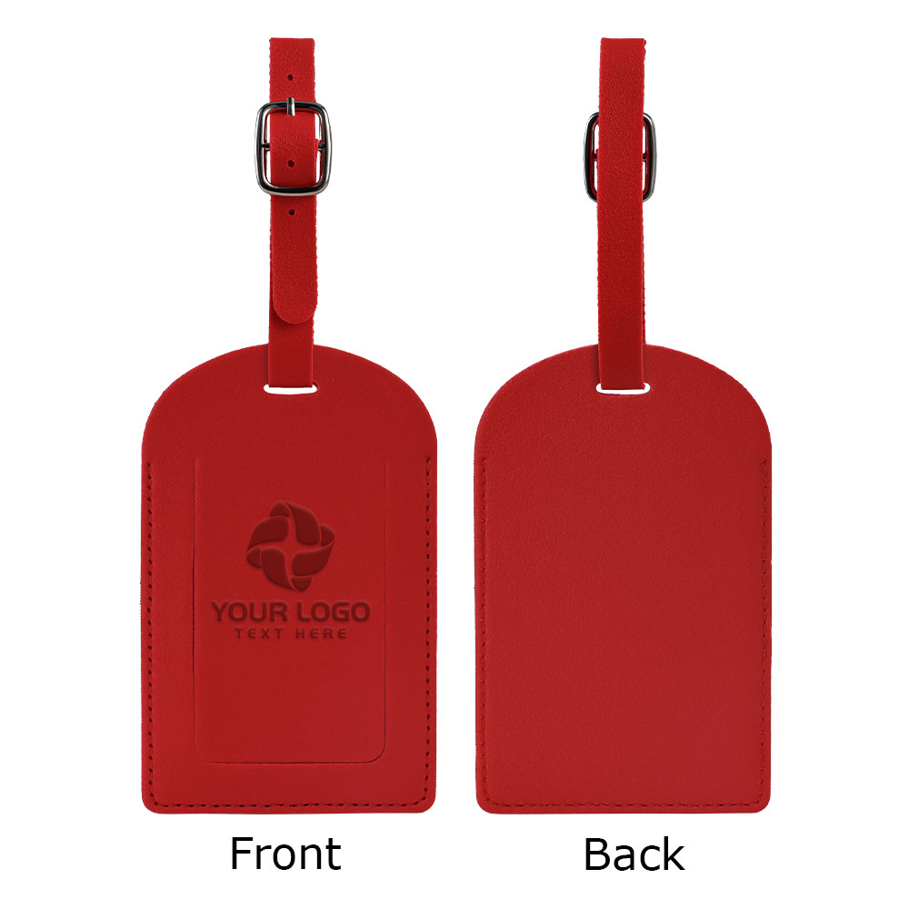 PU Leather Luggage Tags With Logo Red