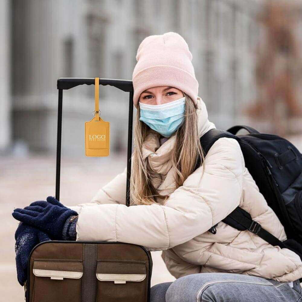 Lifestyle-foto van Premium PU-lederen bagagelabels
