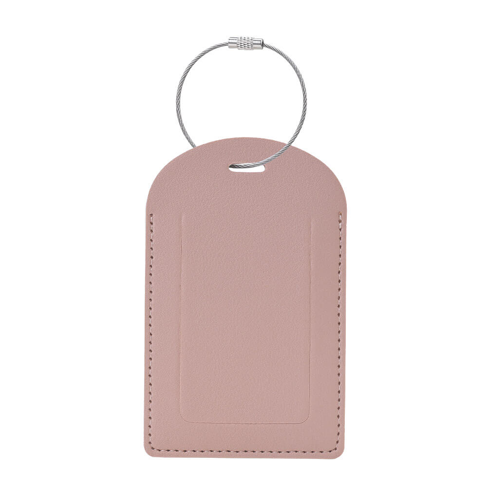 PU Leather Luggage Tag With Custom Logo Pink PU Leather Luggage Tag With Custom Logo Pink