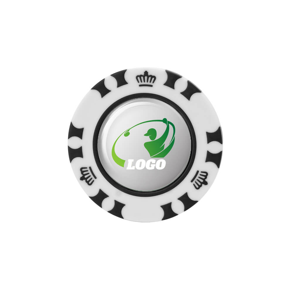 Plastic Custom Golf Marker with Golf Coin Black with Logo