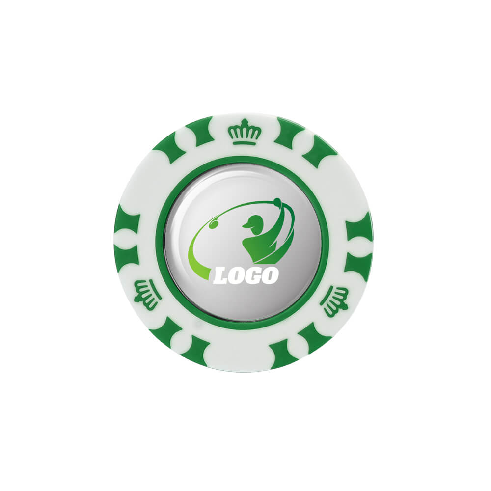 Plastic Custom Golf Marker with Golf Coin Green with Logo