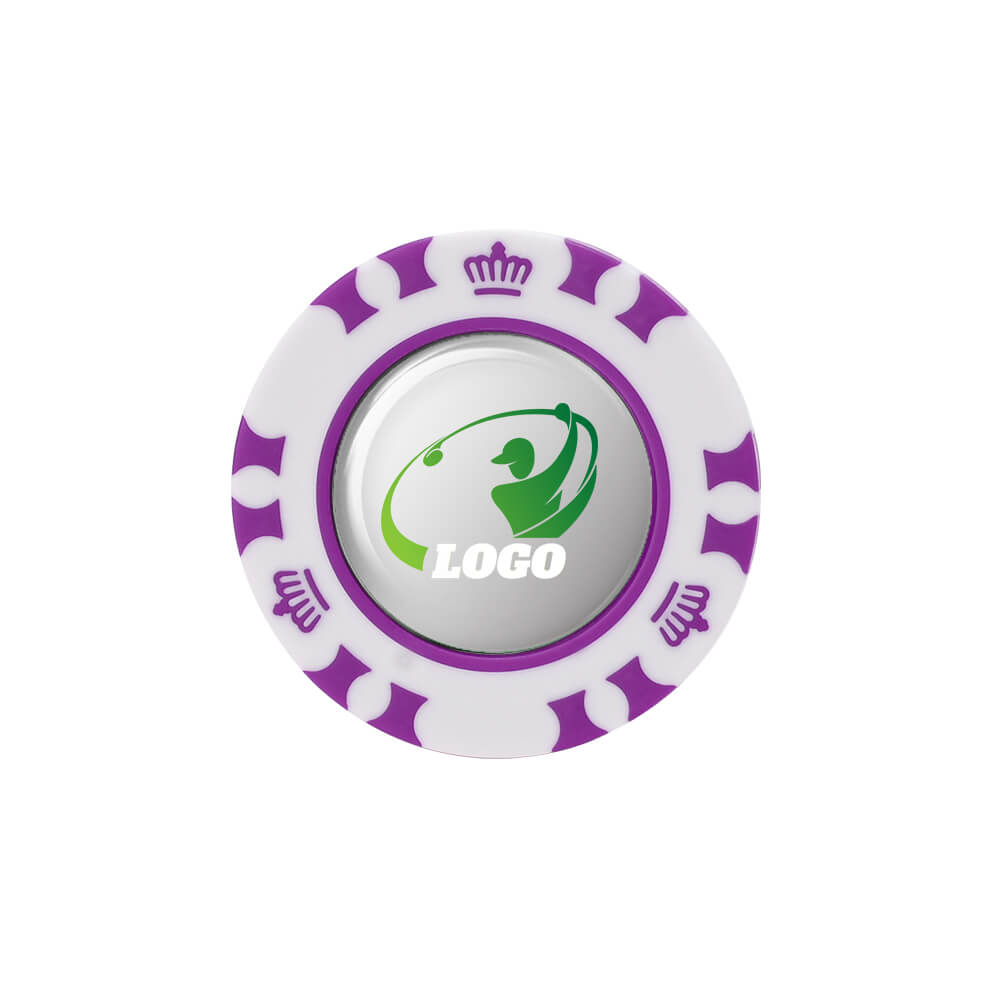 Plastic Custom Golf Marker with Golf Coin Purple with Logo