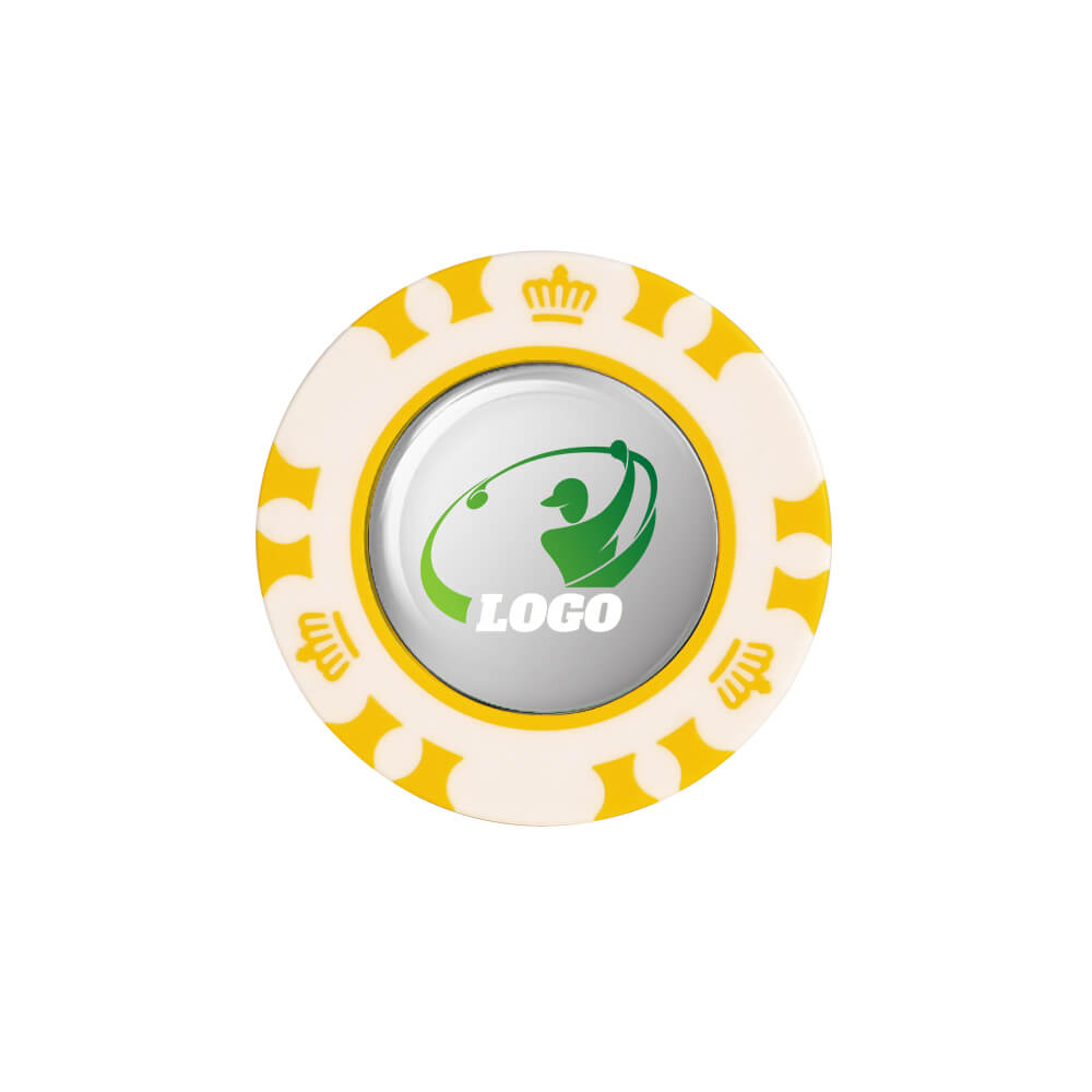 Plastic Custom Golf Marker with Golf Coin Yellow with Logo