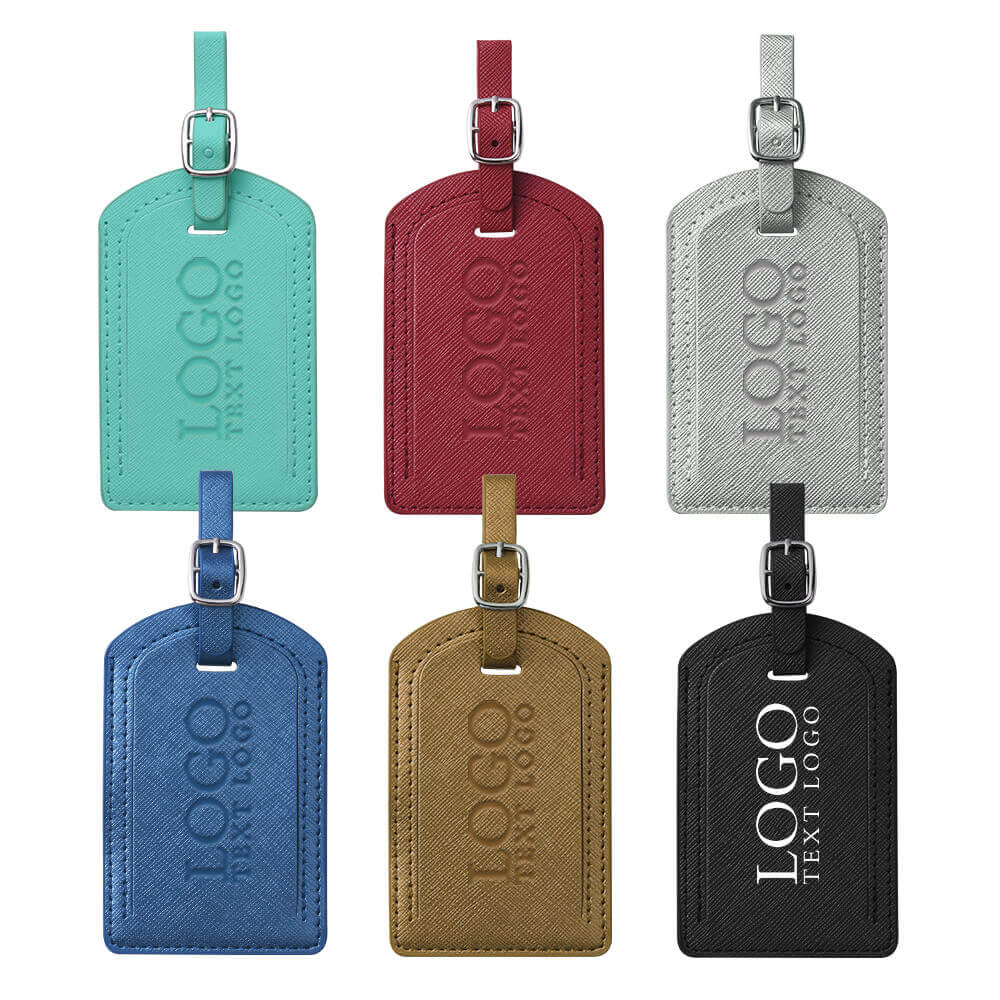 Group shot of Portable PU Leather Luggage Tag