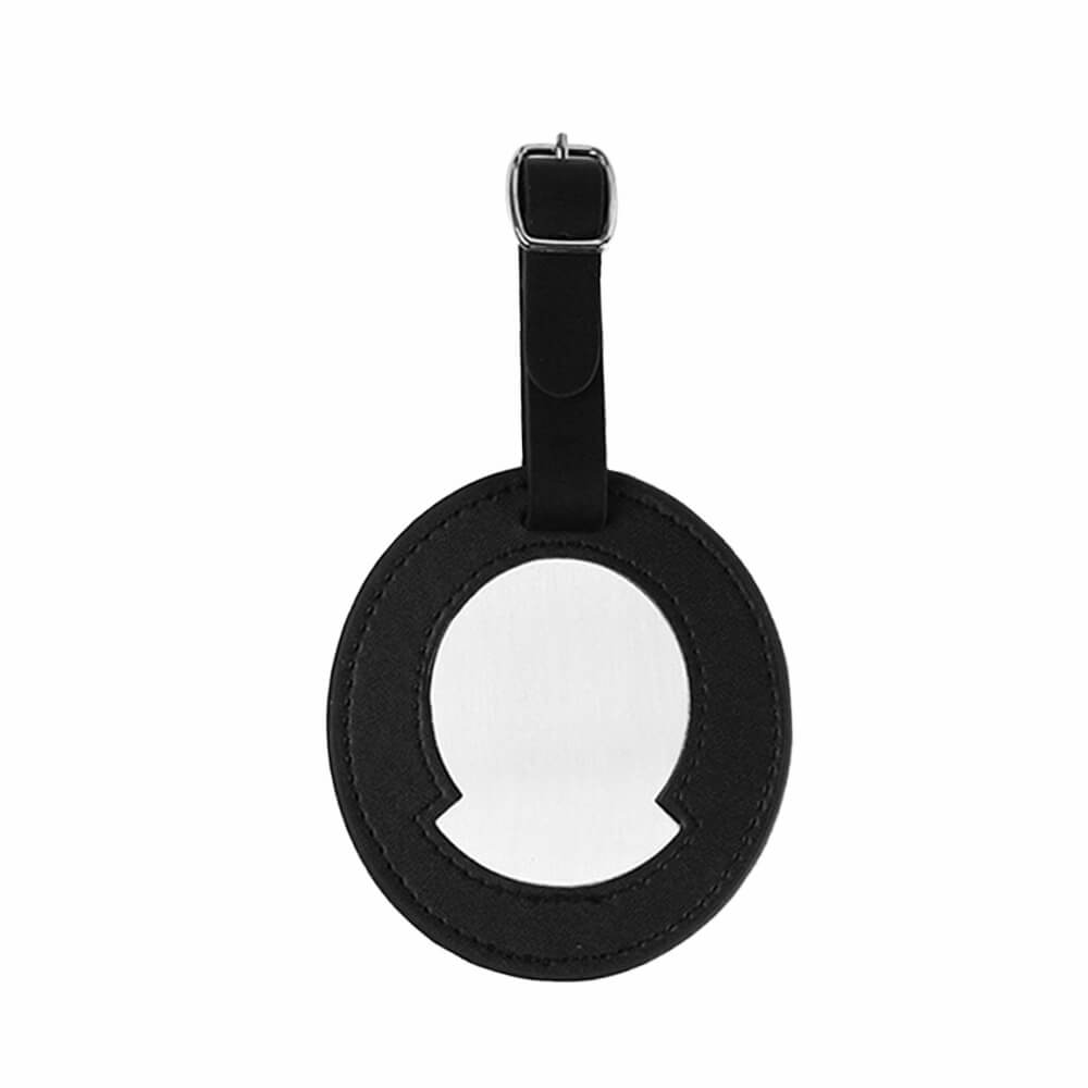 Premium Leather Metal Luggage Tag Black Premium Leather Metal Luggage Tag Black