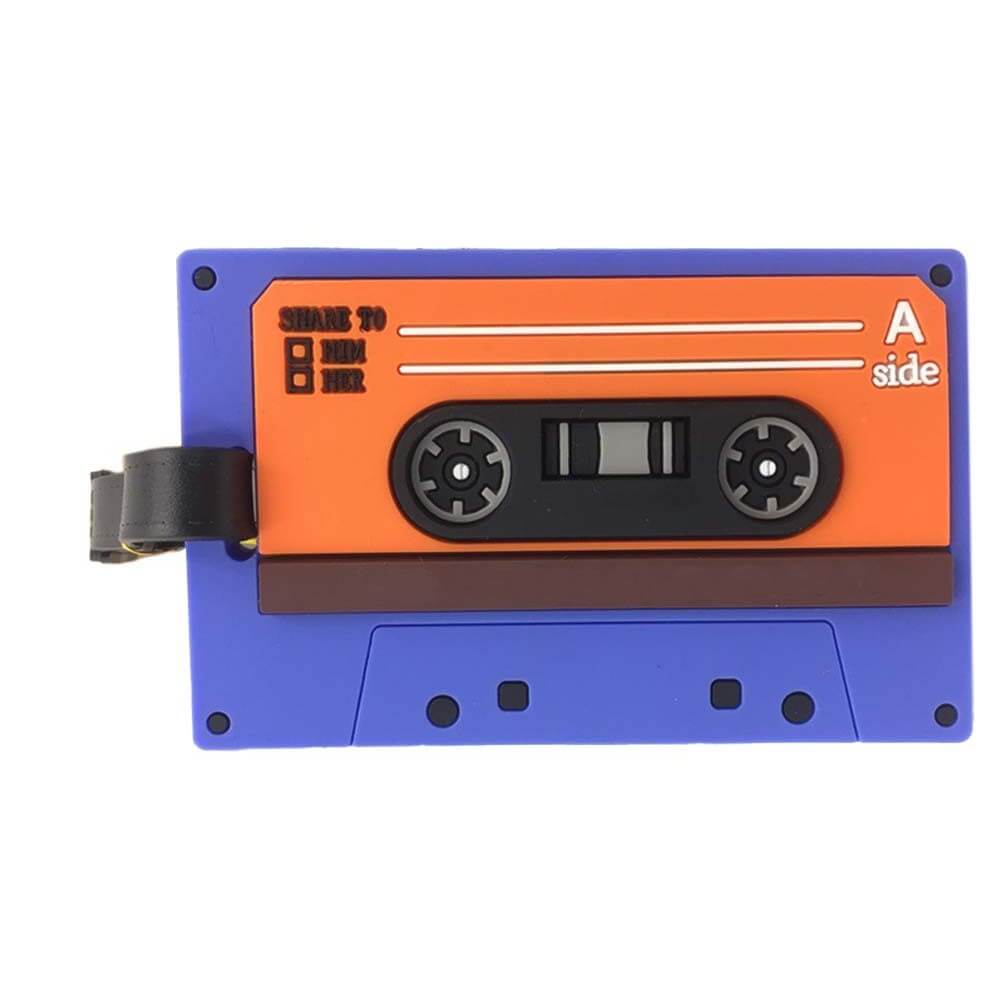 PVC Soft Audio Tape Luggage Tags Orange/Purple PVC Soft Audio Tape Luggage Tags Orange/Purple