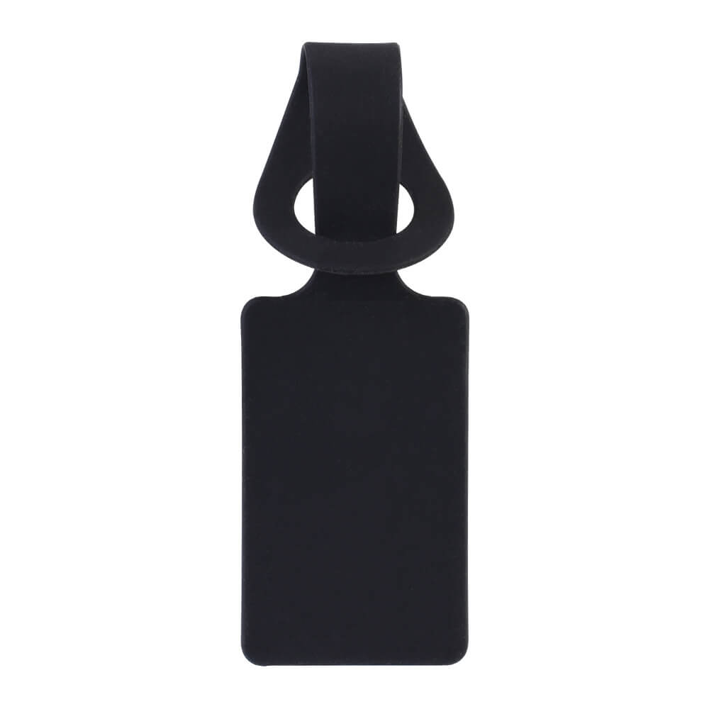 Rectangular Silicone Luggage Tag Black