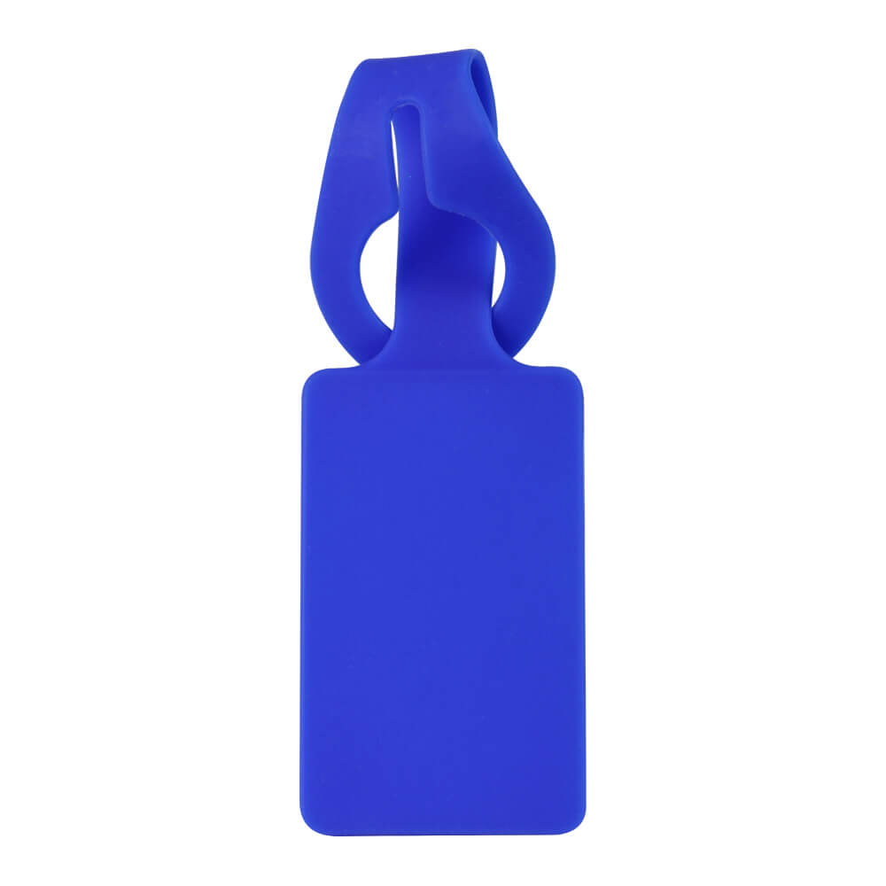 Rectangular Silicone Luggage Tag Blue
