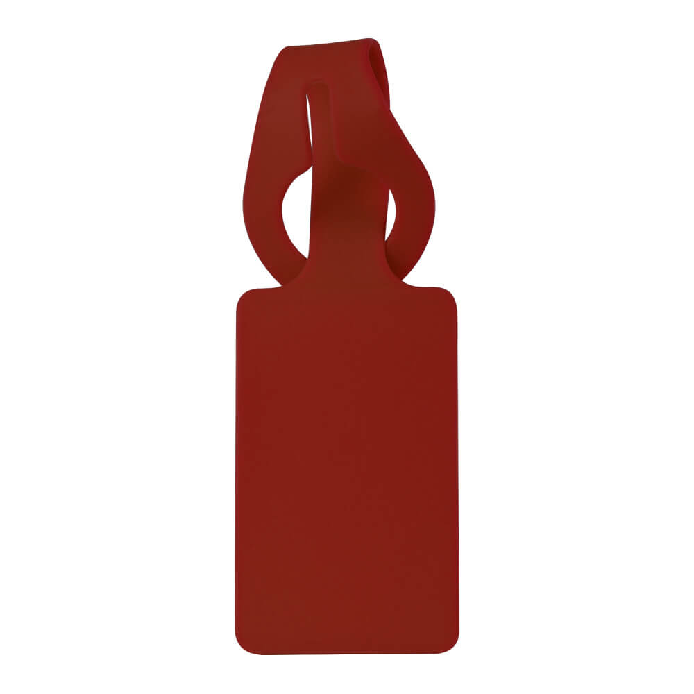 Rectangular Silicone Luggage Tag Dark Red