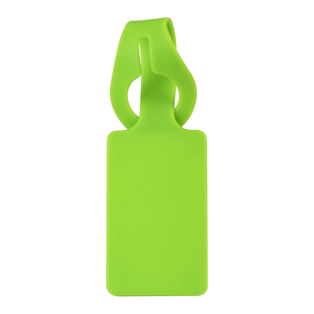 Rectangular Silicone Luggage Tag Green