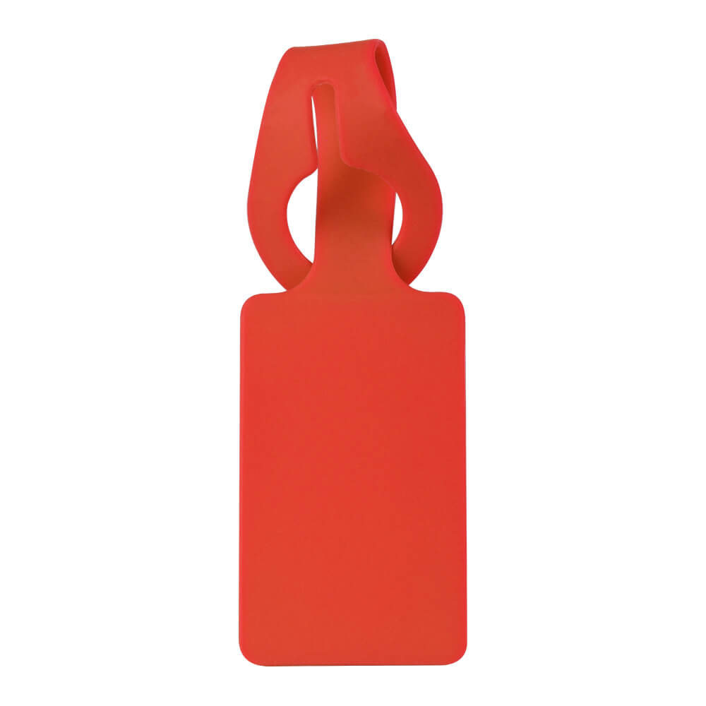 Rectangular Silicone Luggage Tag Red