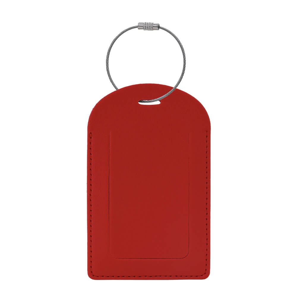 PU Leather Luggage Tag With Custom Logo Red PU Leather Luggage Tag With Custom Logo Red